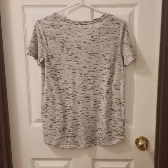 White Striped T shirt with Pocket - Picture 2 of 2